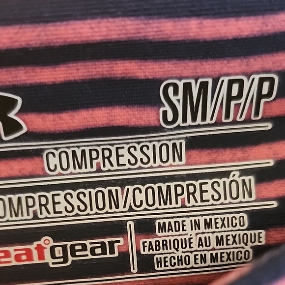 Under Armour Pink and Blue Striped Cropped Pants - Picture 2 of 3